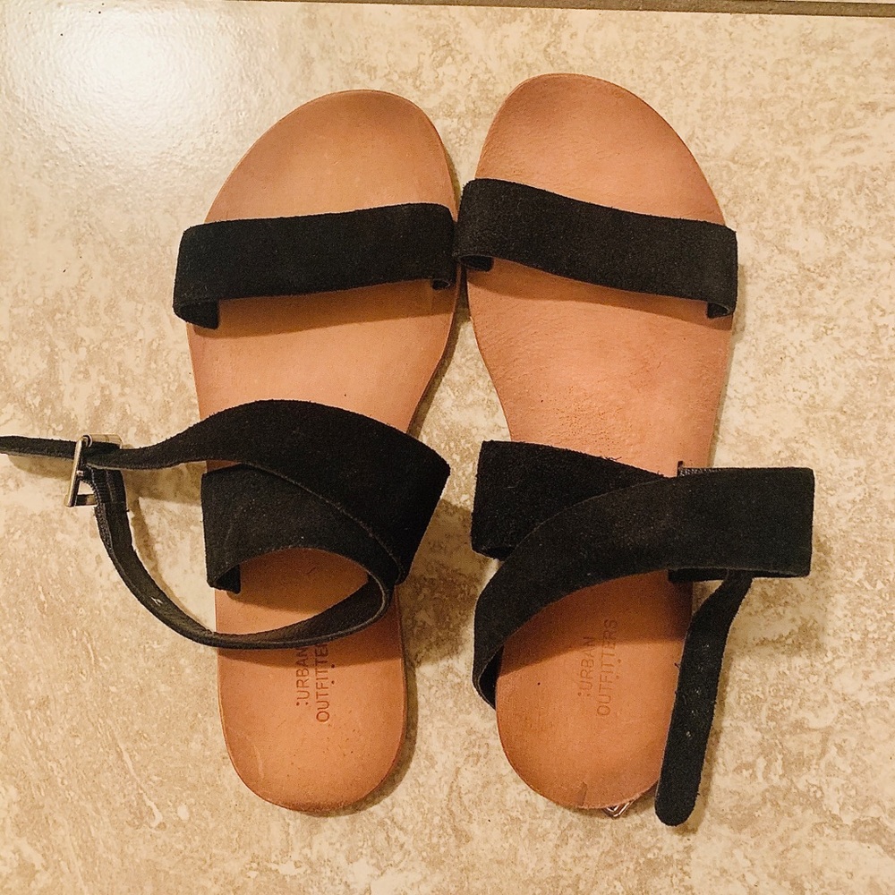 Urban outfitters black suede sandals